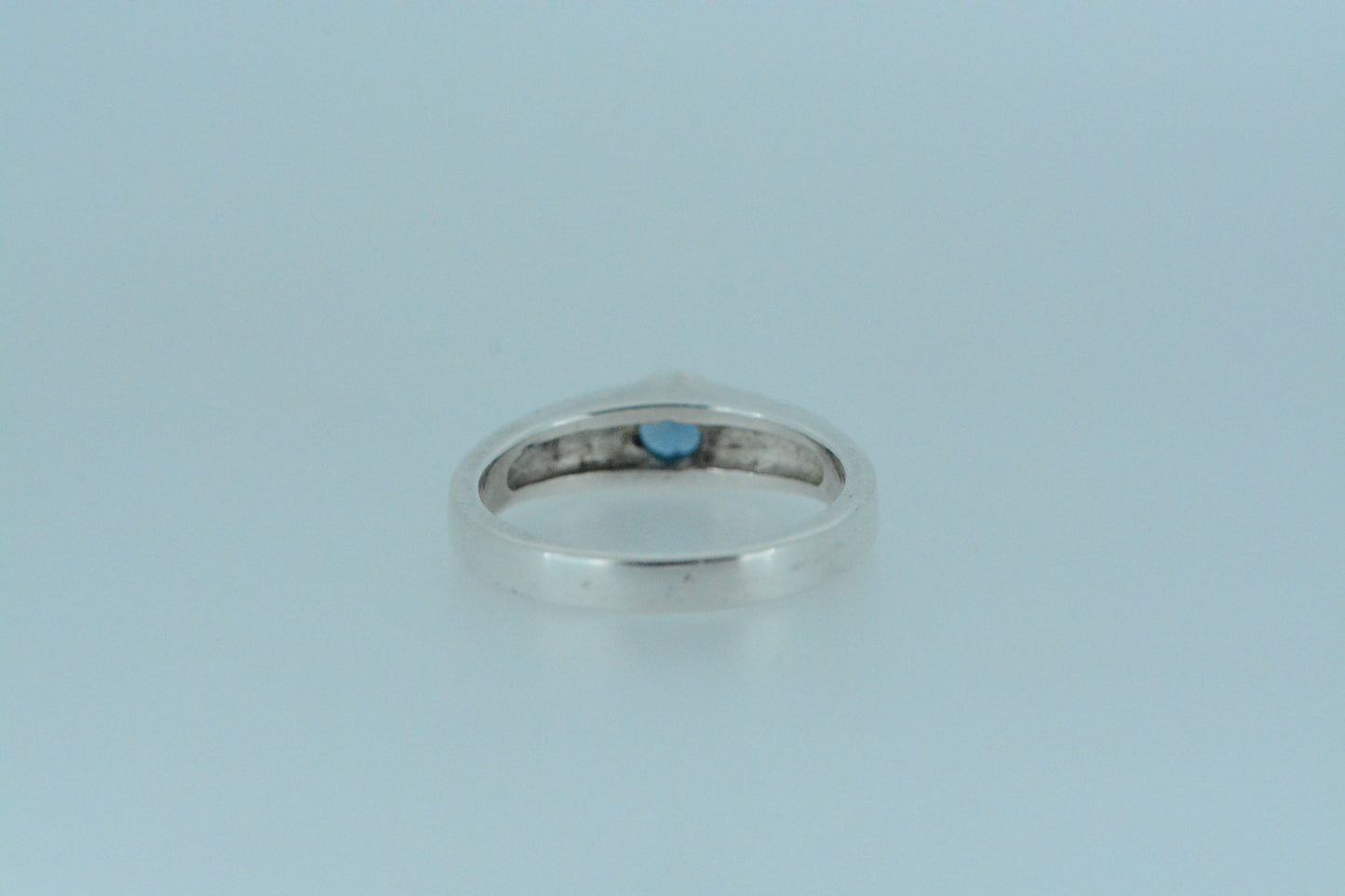 London Blue Topaz Circle Solitaire Ring