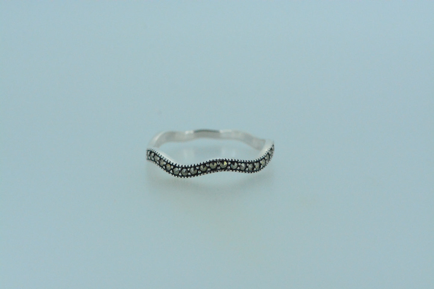 Wiggly Marcasite Silver Ring