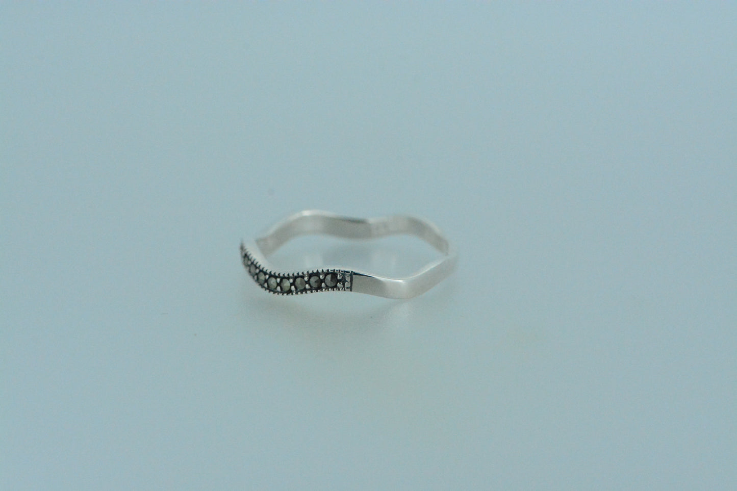 Wiggly Marcasite Silver Ring