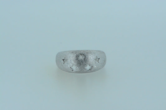 Brushed Dome Stars Ring