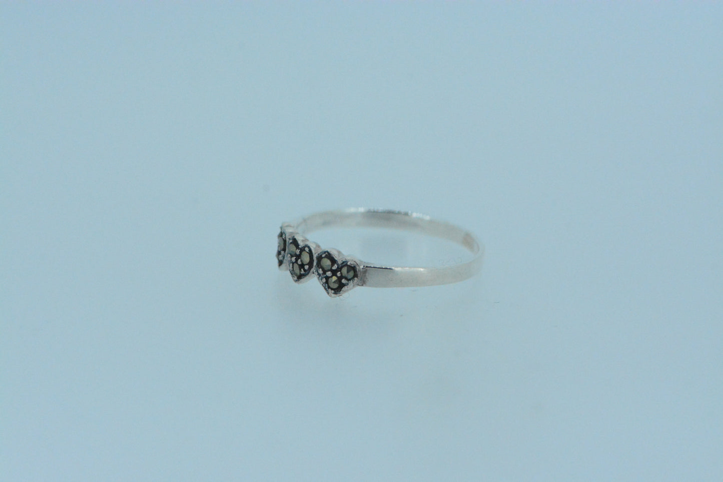 Triple Marcasite Hearts Ring