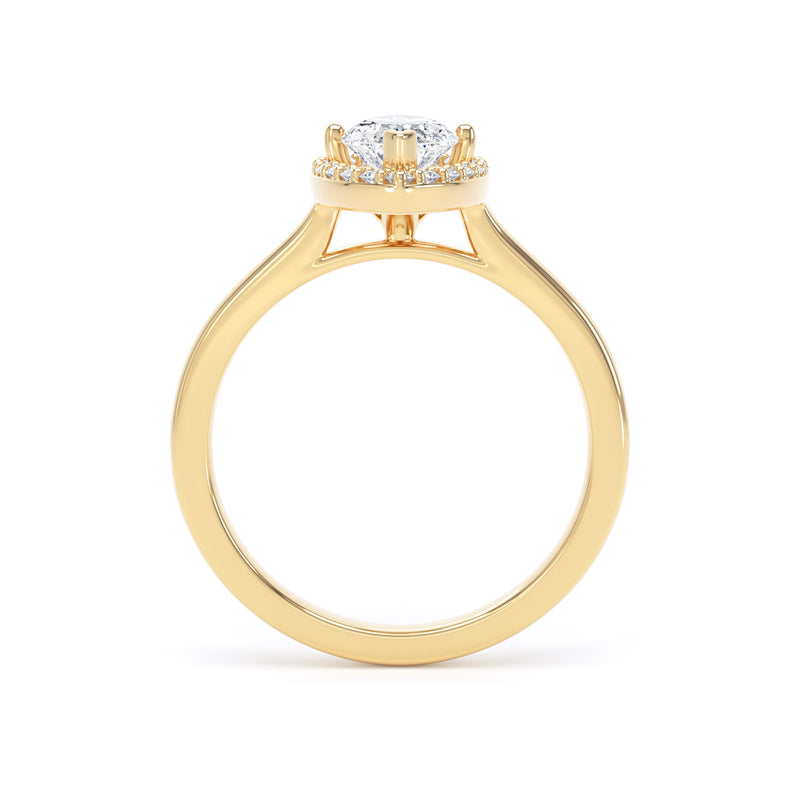 Marquise Cut Diamond Halo Ring In 18K Solid Gold