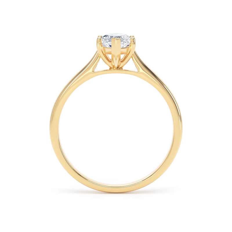 Marquise Cut Diamond Solitaire Ring In 18K Solid Gold