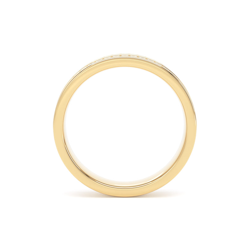 Princess Diamonds Double Row Channel Set Eternity Band In 18K Solid Gold