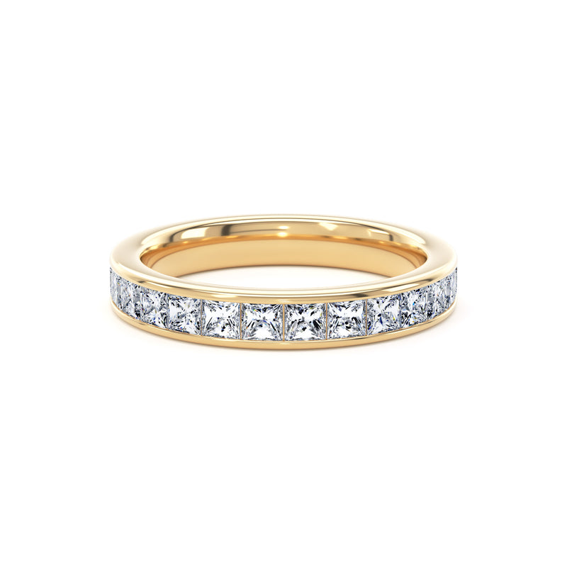 Princess Diamonds Channel Set Eternity Band In 18K Gold