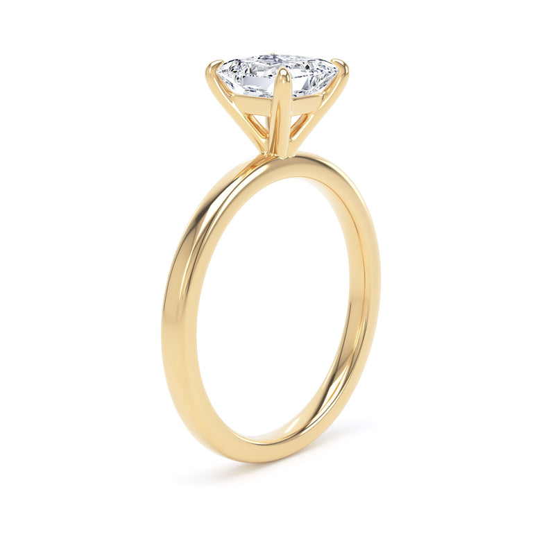 Princess Diamond Solitaire Ring In 18K Solid Gold