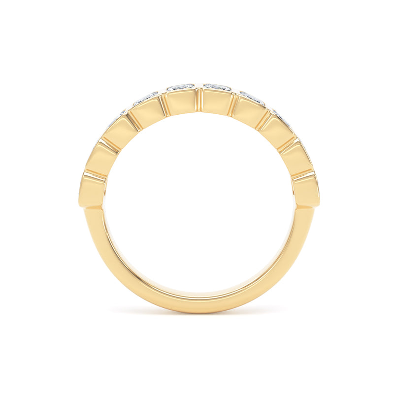 Emerald Cut Bezel Set Diamond Eternity Band In 18K Solid Gold