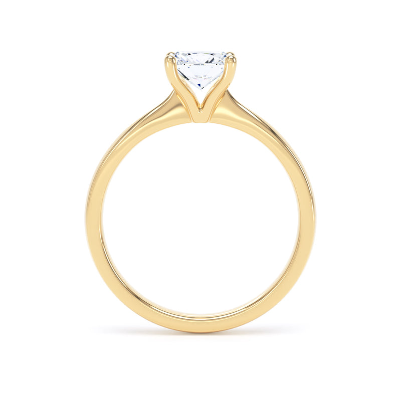 Cushion Cut Diamond Solitaire Ring In 18K Solid Gold