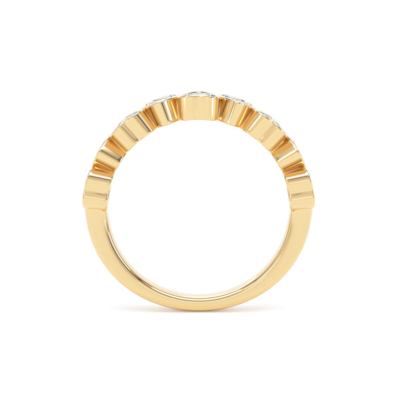 Heart Cut Bezel Set Diamond Eternity Ring In 18K Solid Gold