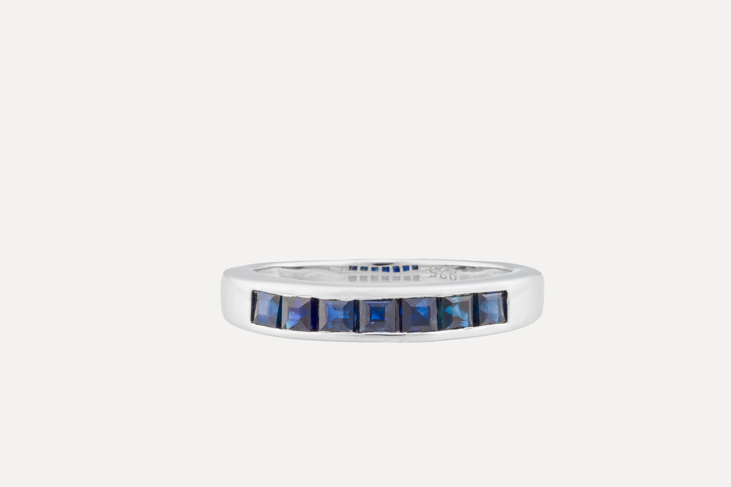 Blue Sapphire Half Eternity Ring