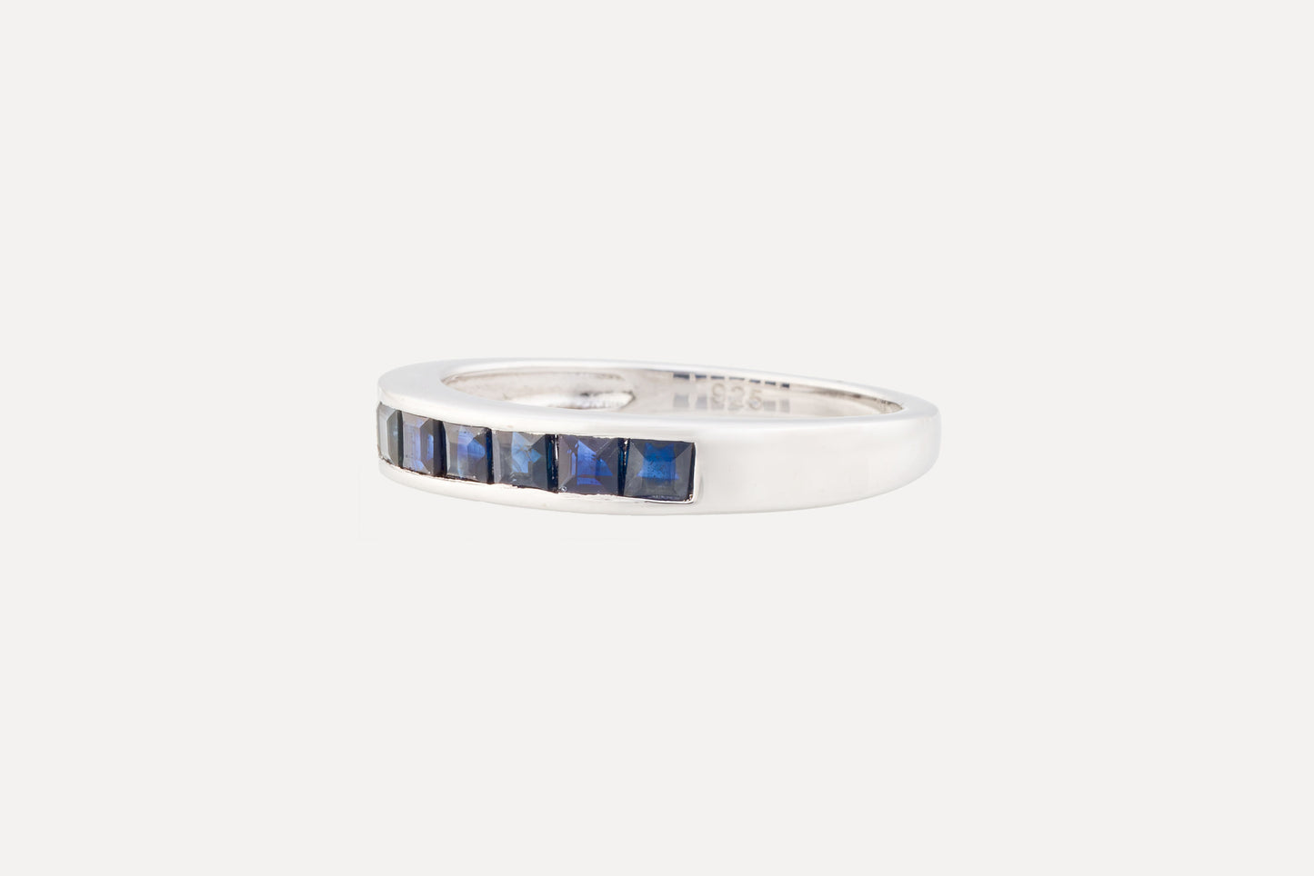 Blue Sapphire Half Eternity Ring