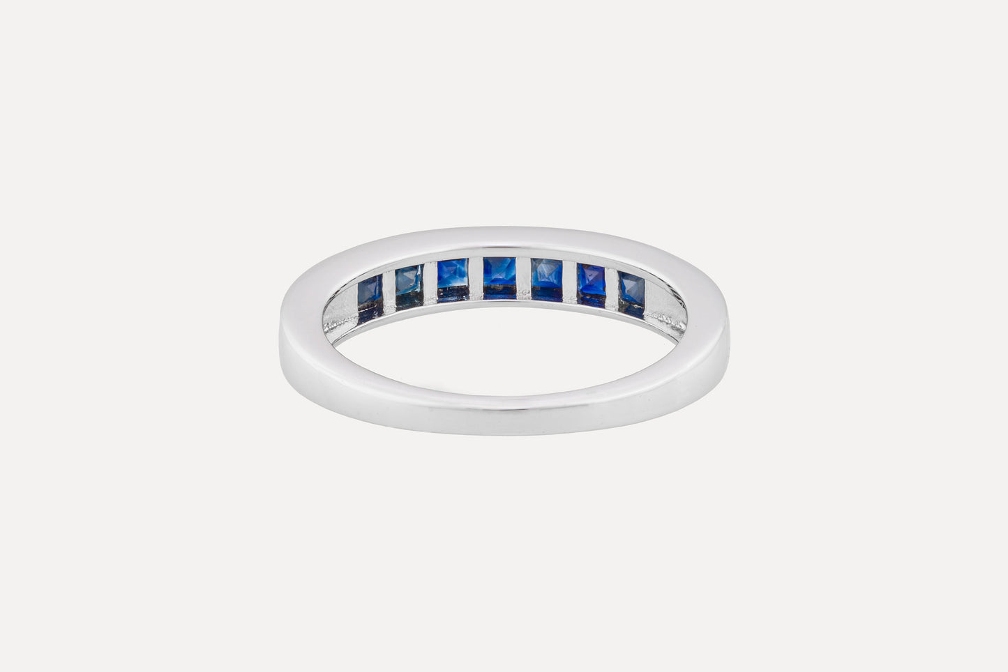 Blue Sapphire Half Eternity Ring