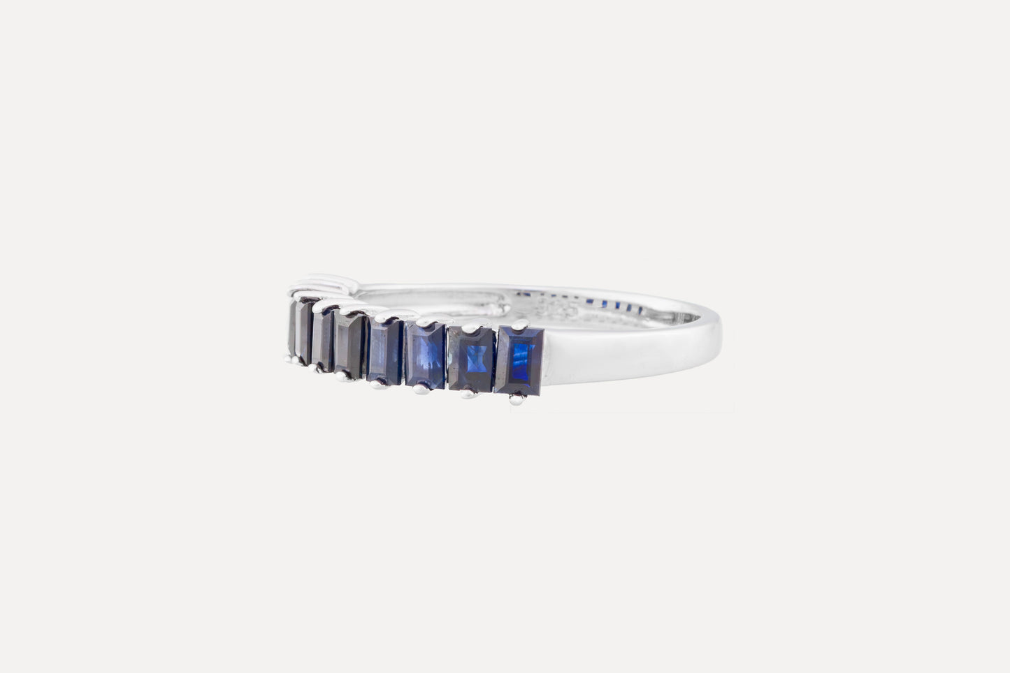 Blue Baguette Sapphire Eternity Ring