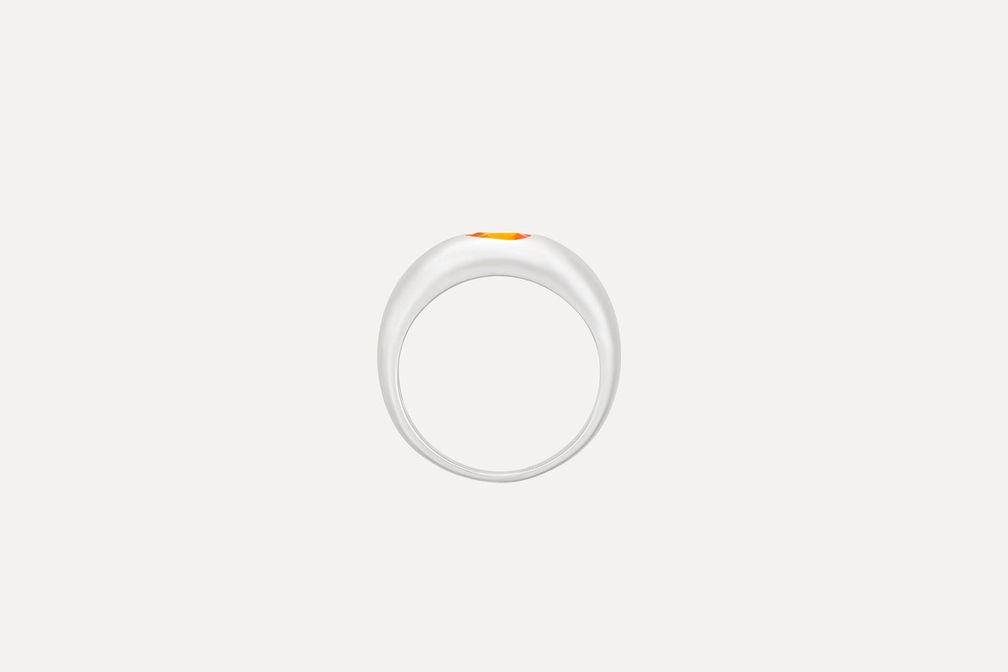 Orange Sapphire Waterdrop Dome Ring