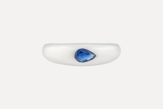 Blue Sapphire Waterdrop Ring