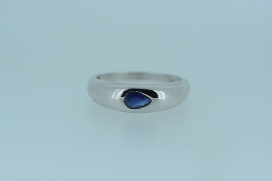 Blue Sapphire Teardrop Ring