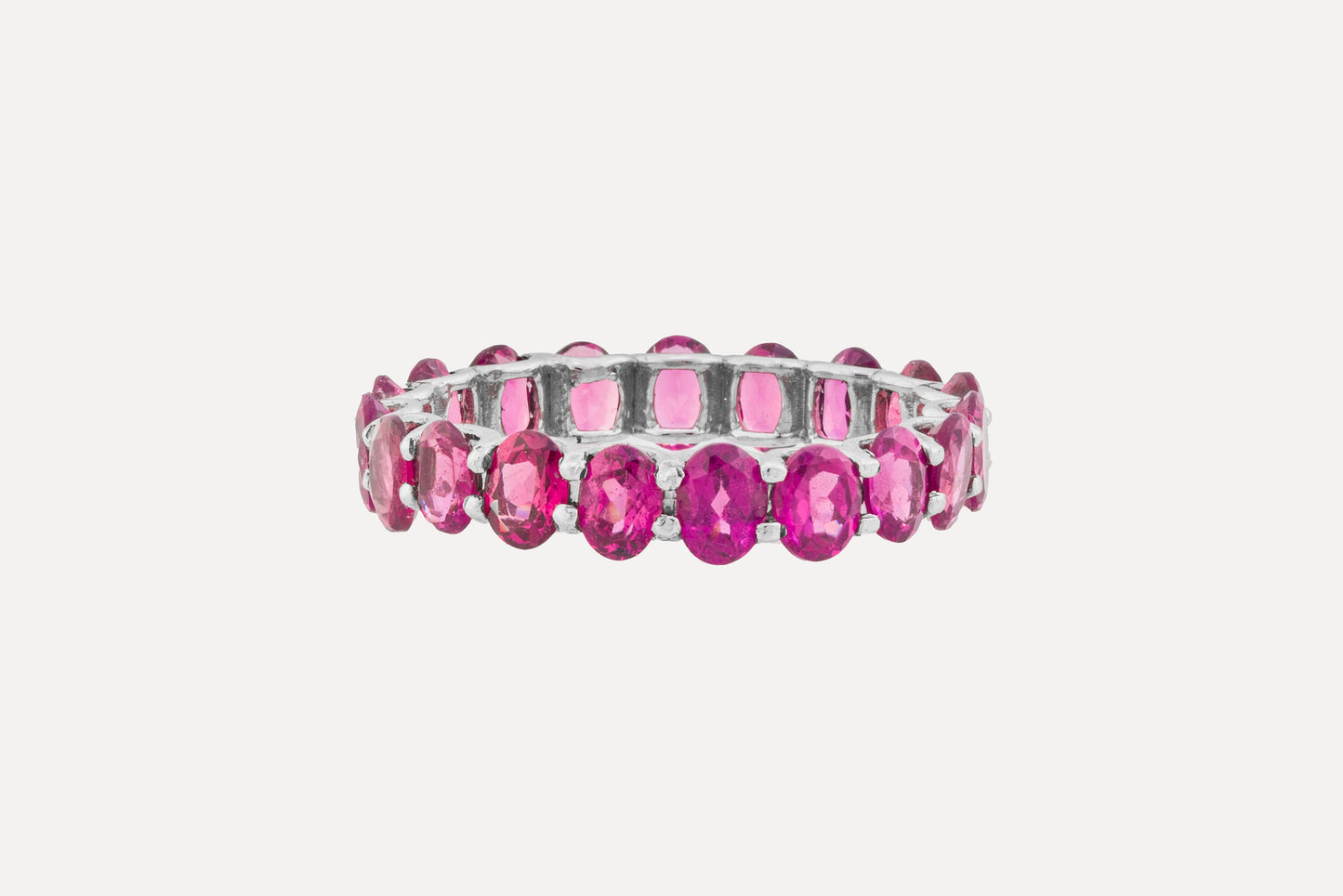 Rhodolite Eternity Ring Narrow Claw Set