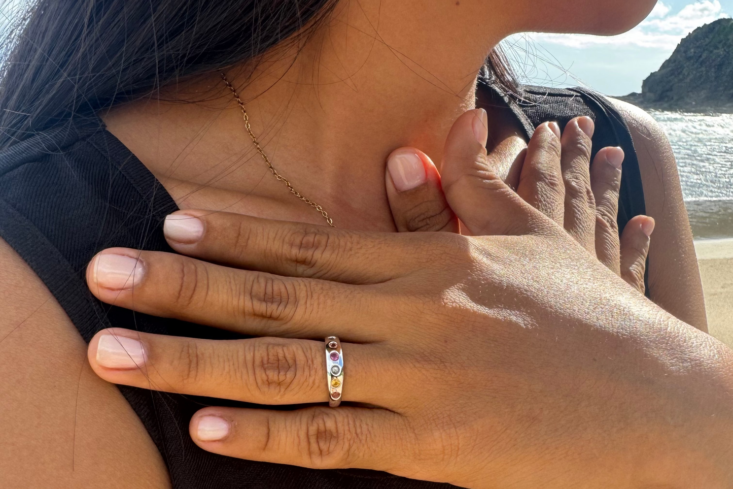 Multi Coloured Sapphire Eternity Ring