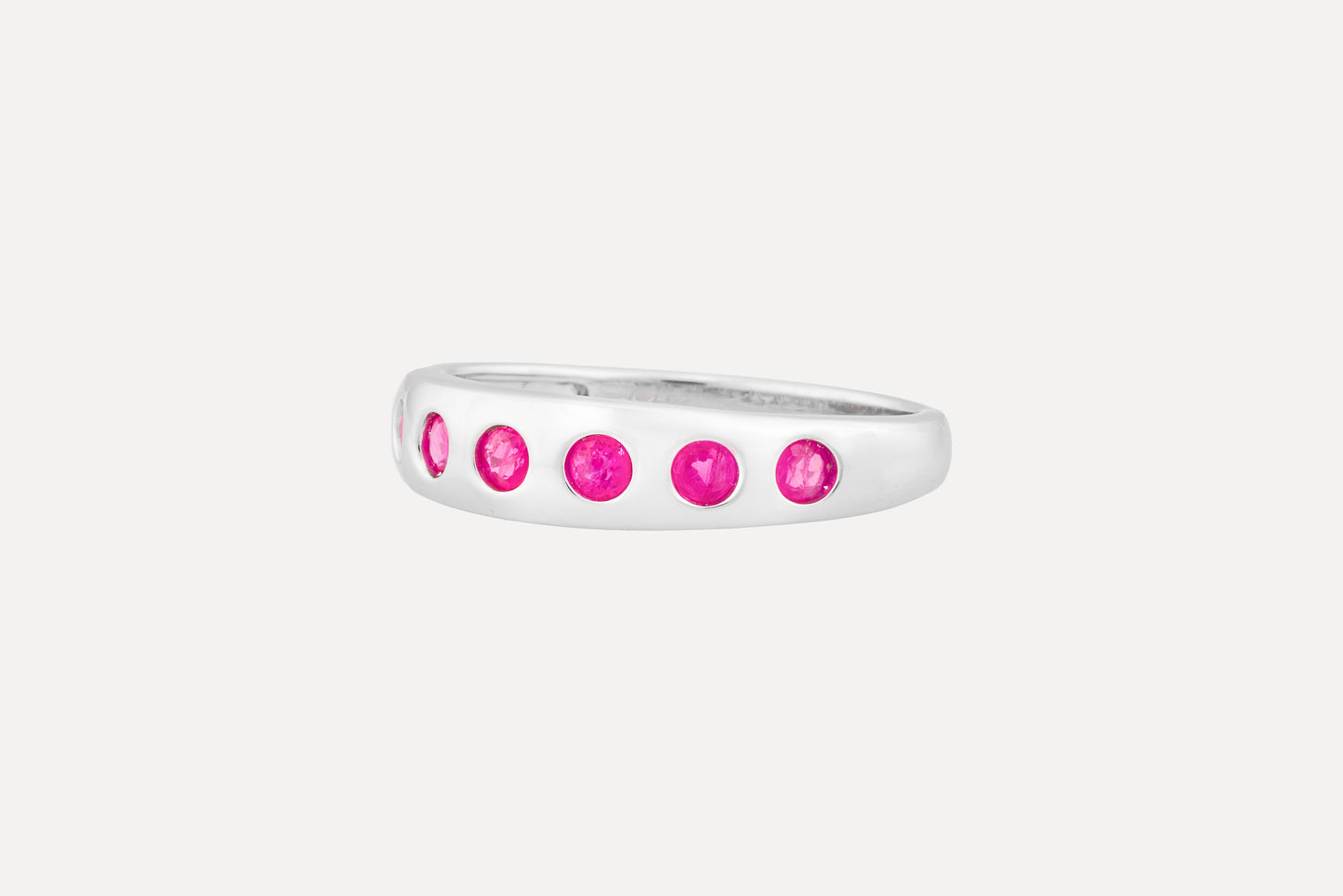 Burmese Ruby Half Eternity Ring