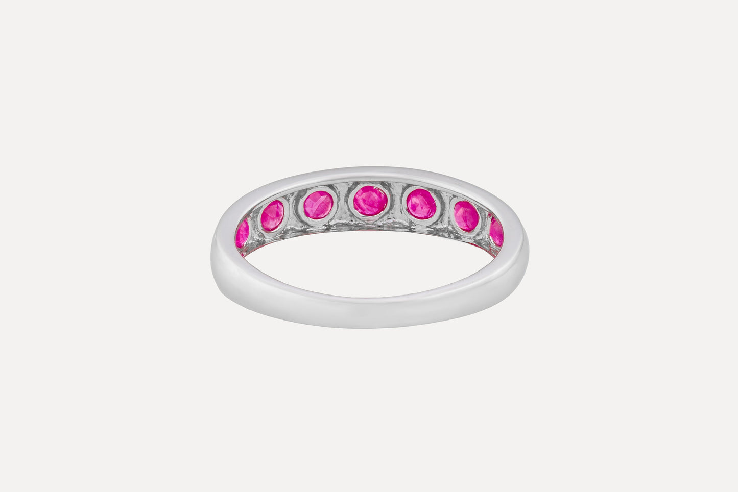 Burmese Ruby Half Eternity Ring