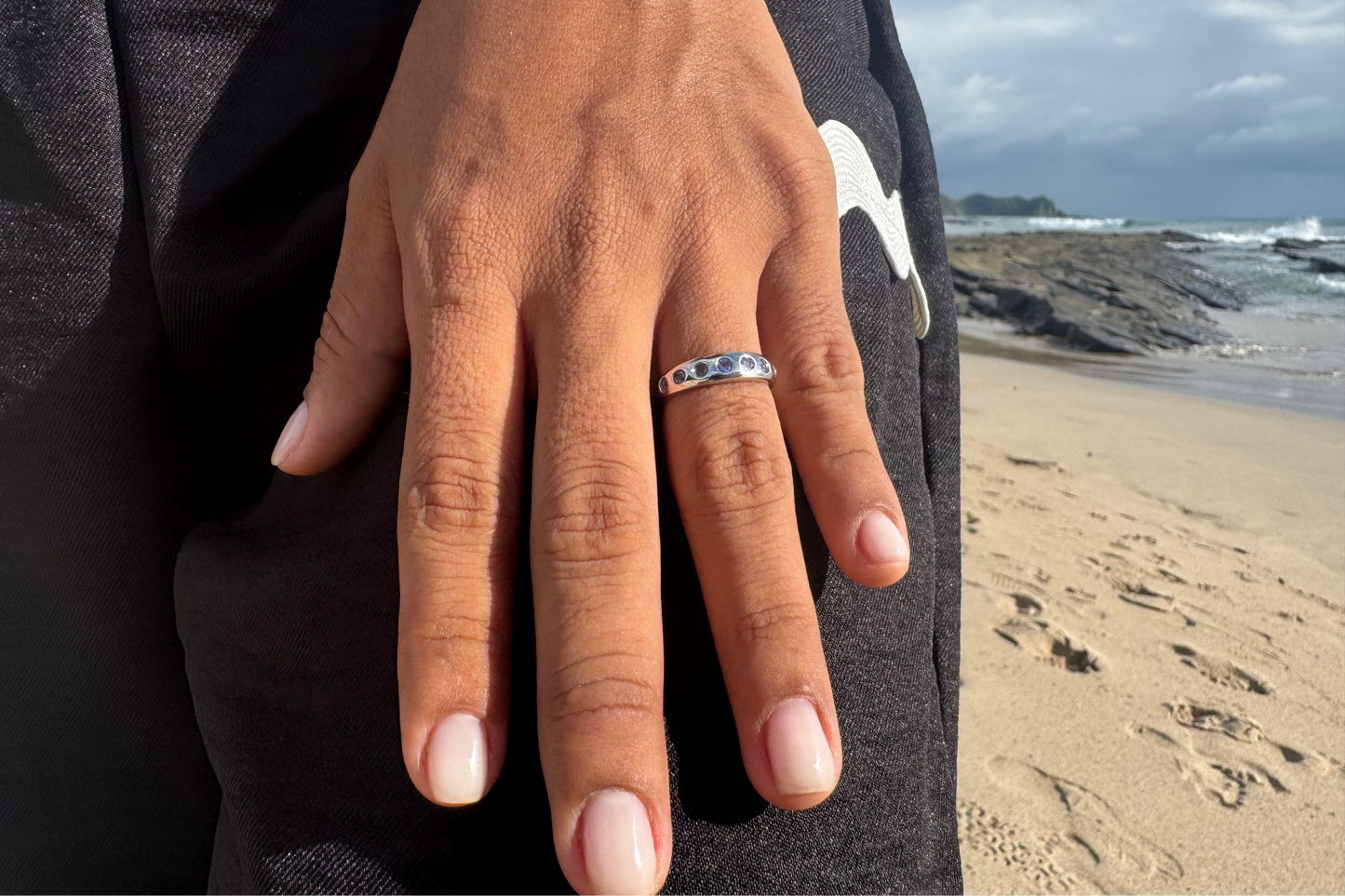 Tanzanite Half Eternity Ring