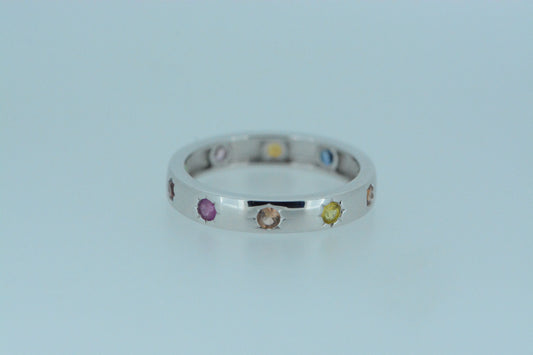 Multi Coloured Sapphire Eternity Ring