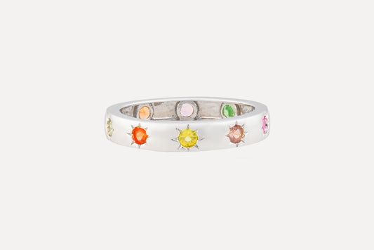 Multi Coloured Sapphire Eternity Ring