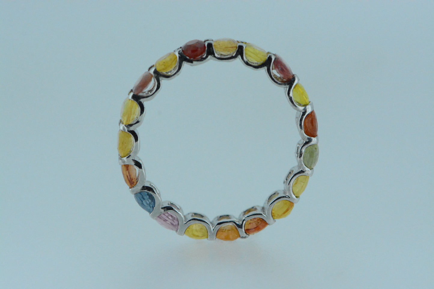 Multi-colour Sapphire Eternity Ring Narrow Claw Set