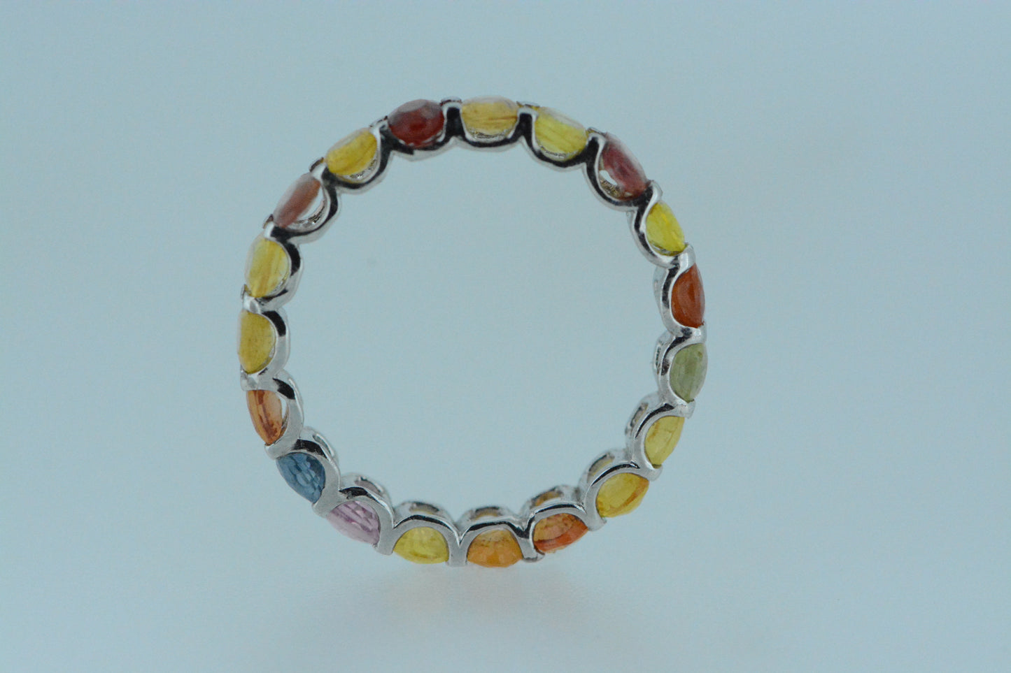 Multi-colour Sapphire Eternity Ring Narrow Claw Set