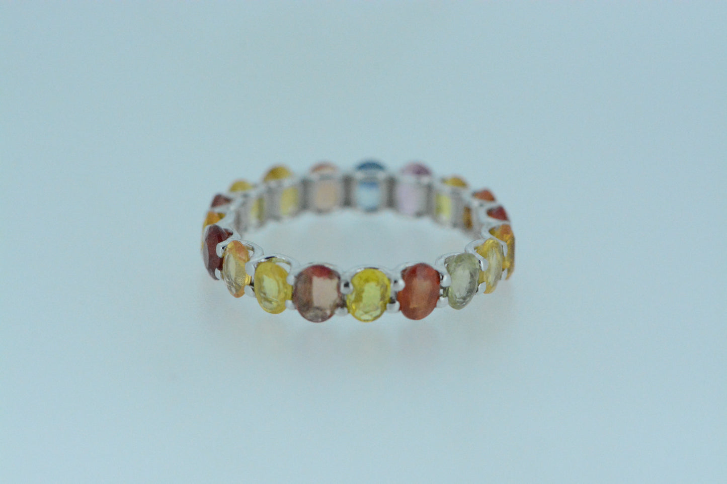 Multi-colour Sapphire Eternity Ring Narrow Claw Set