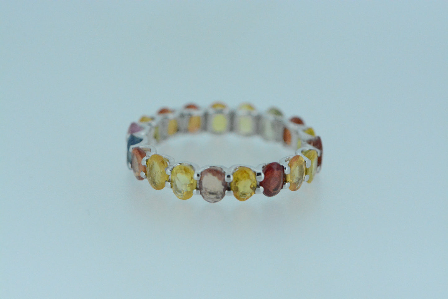 Multi-colour Sapphire Eternity Ring Narrow Claw Set
