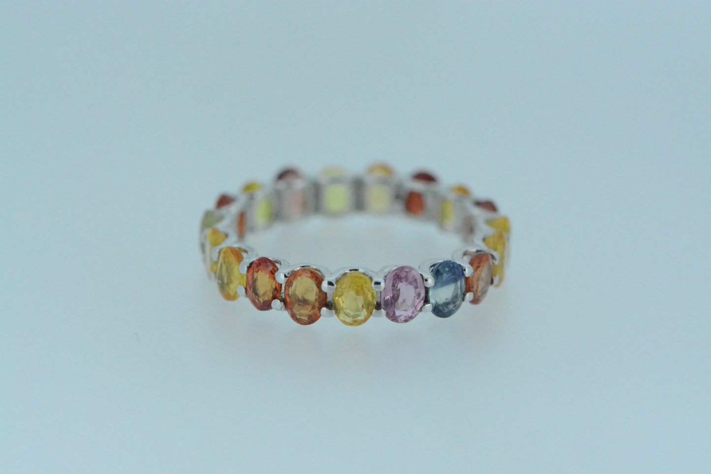 Multi-colour Sapphire Eternity Ring Narrow Claw Set
