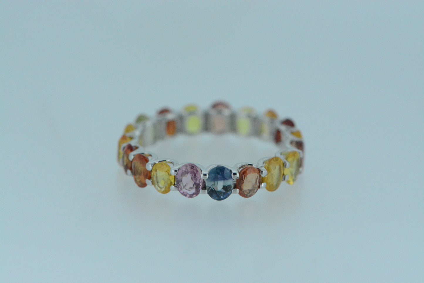 Multi-colour Sapphire Eternity Ring Narrow Claw Set
