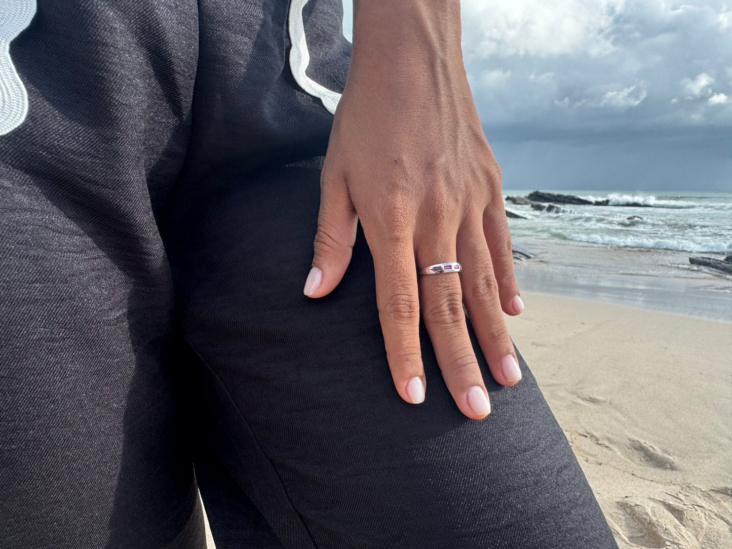 Burma Ruby Half Eternity Ring