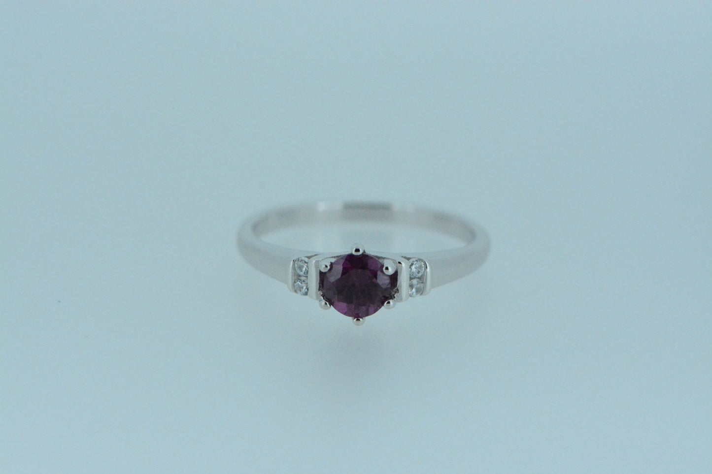 Rhodolite Ring With White Zircons