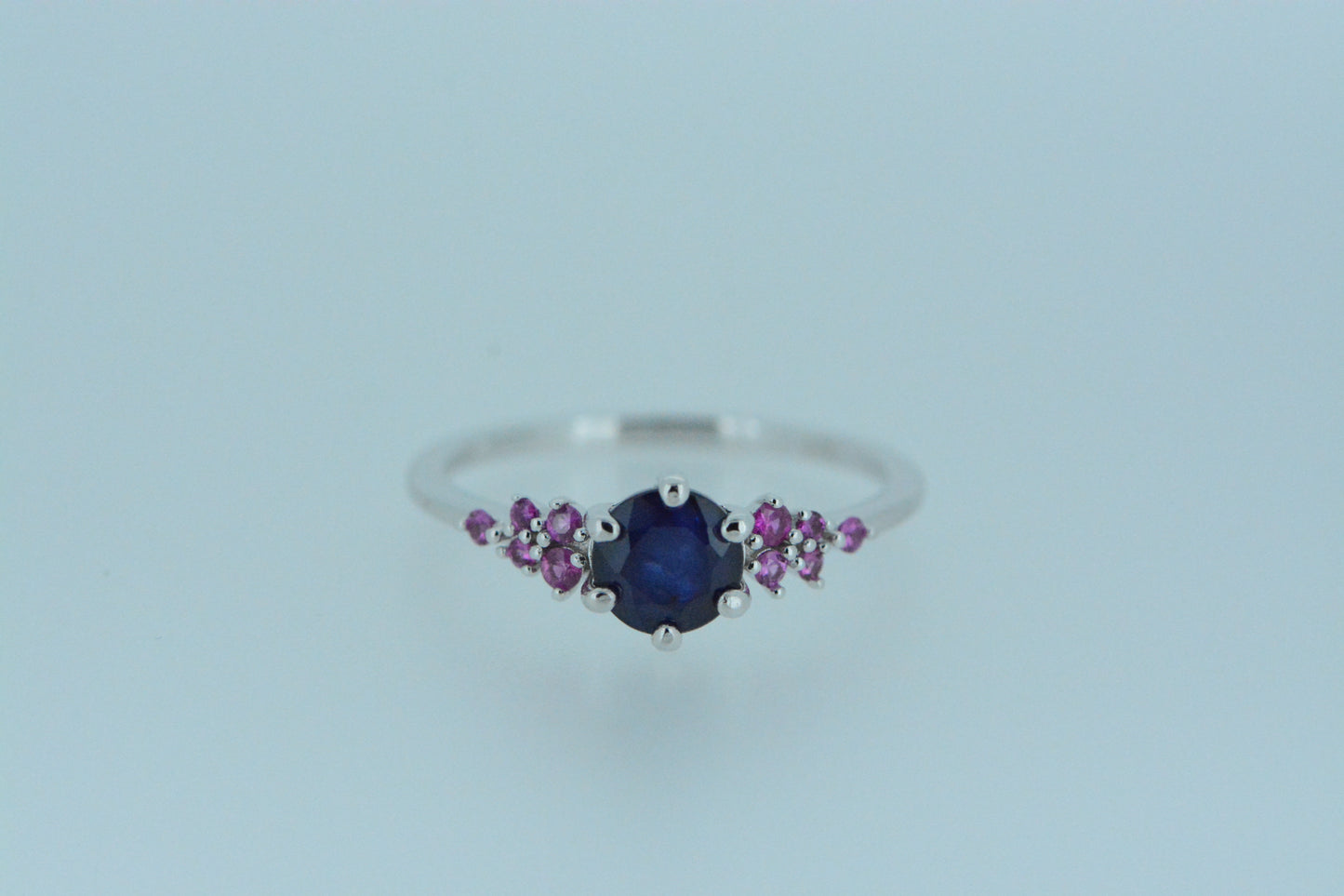 Blue Sapphire With Pink Sapphire Ring