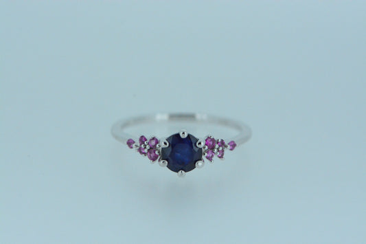 Blue Sapphire With Pink Sapphire Ring