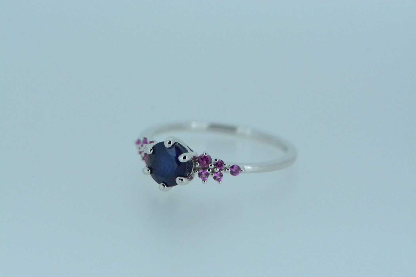 Blue Sapphire With Pink Sapphire Ring