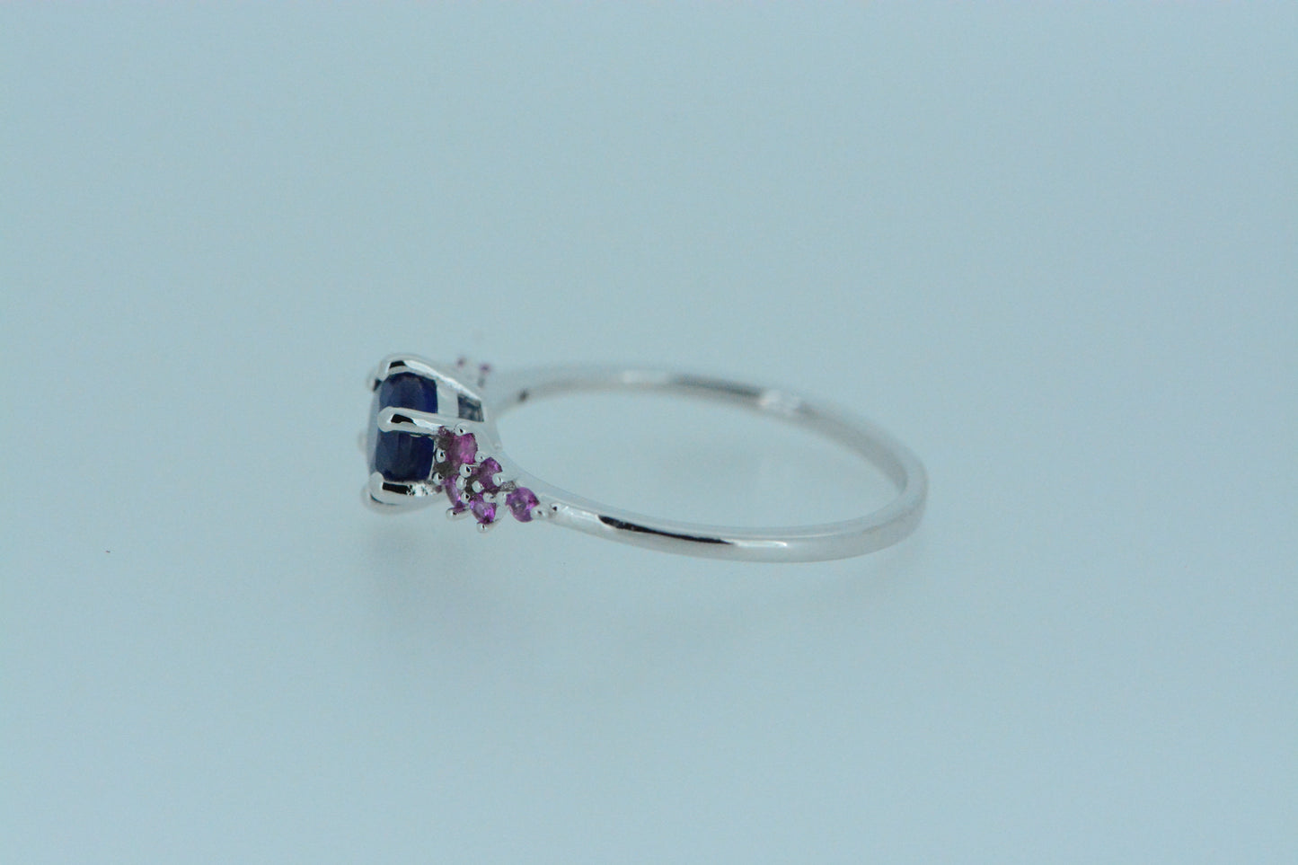 Blue Sapphire With Pink Sapphire Ring