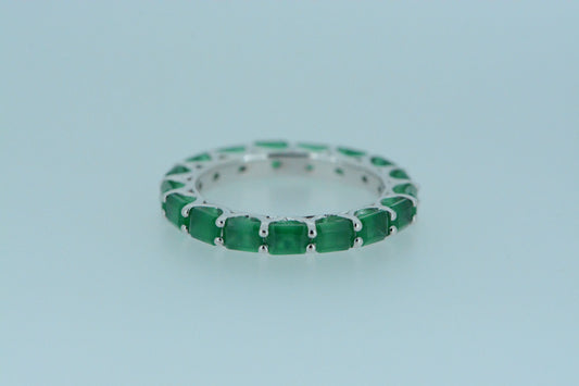 Green Agate Silver Ring