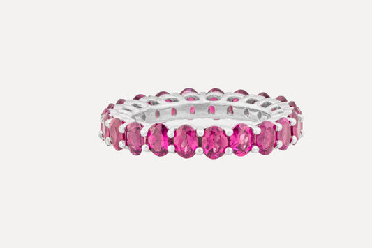 Rhodolite Eternity Ring Claw Set