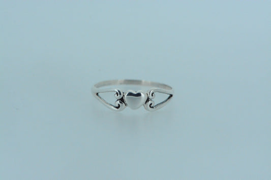 Mini Heart With Swirls Ring