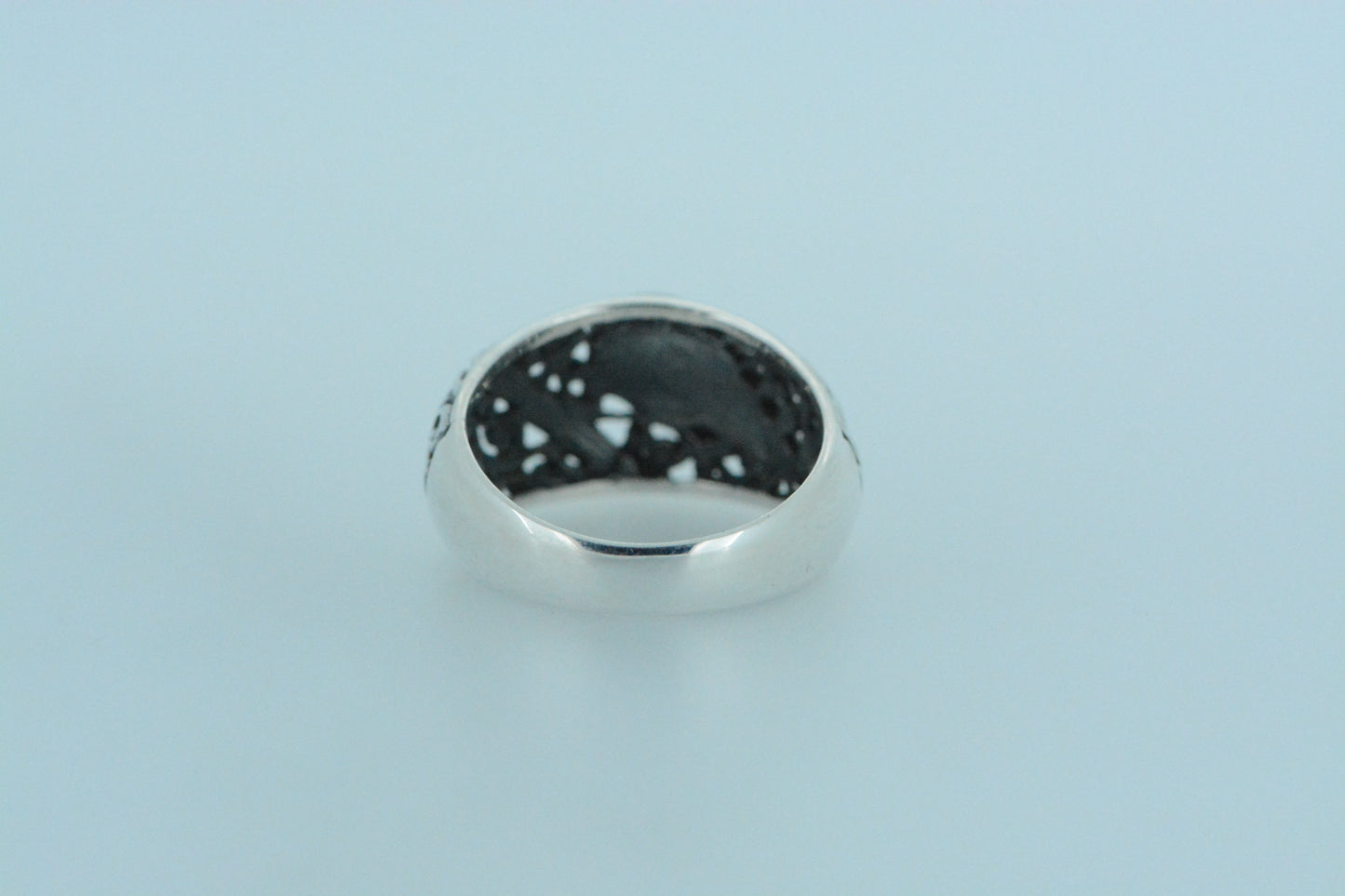 Domed Design With Waterdrop and Swirls Ring