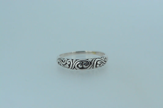 Swirly Oxidised Design Ring