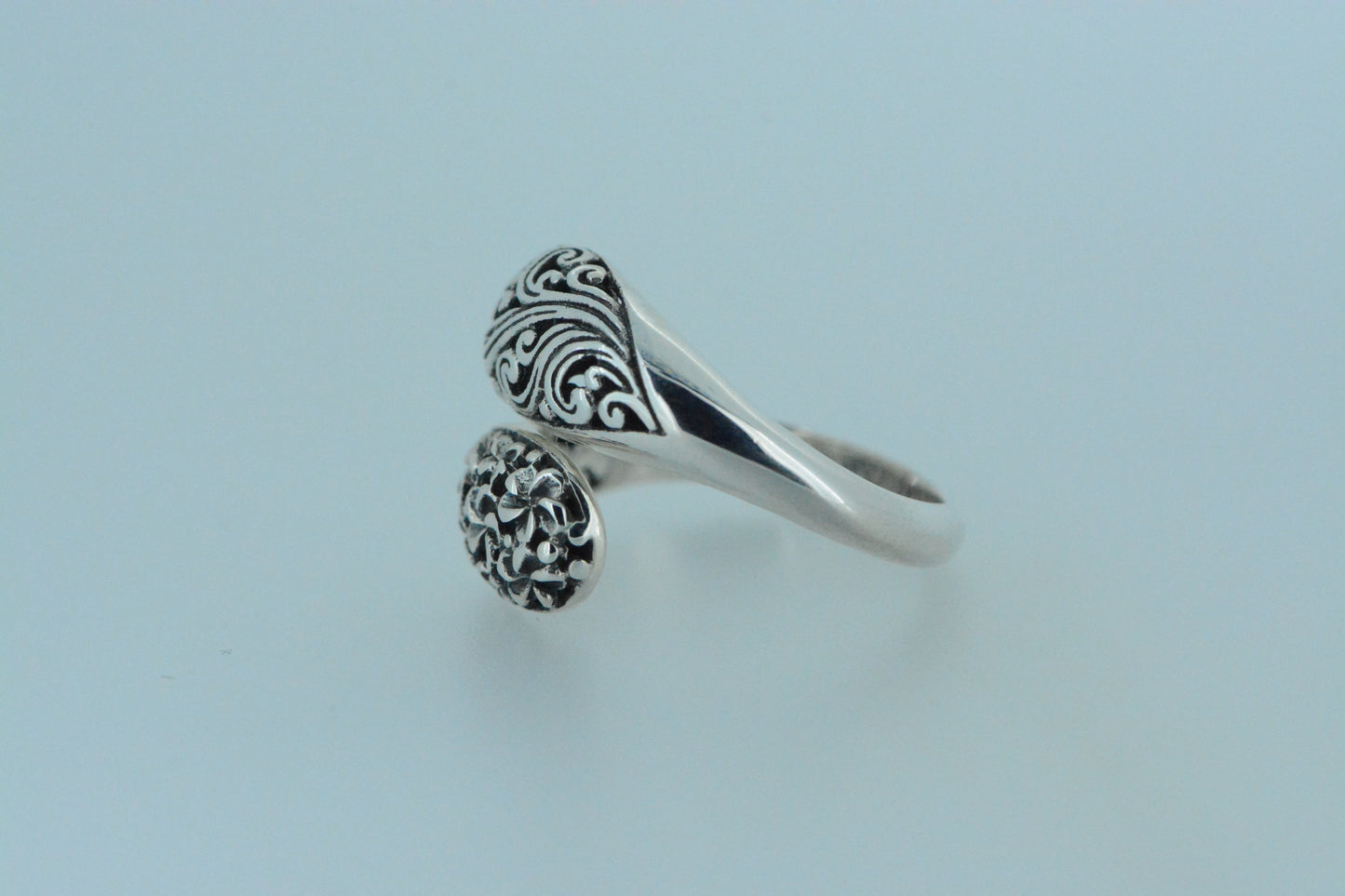 Flowers & Swirls Double Domed Ring