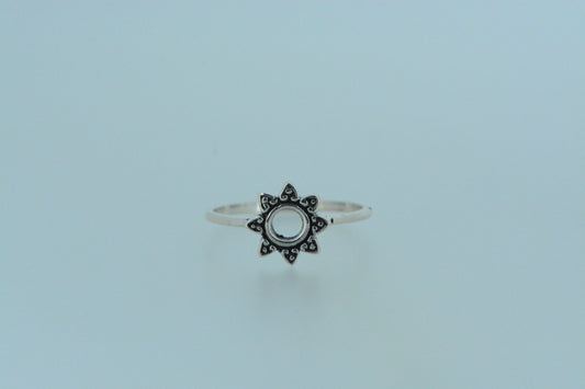 Little Oxidised Flower Ring