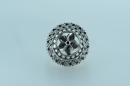 Flower Circle & Criss Cross Shield Ring