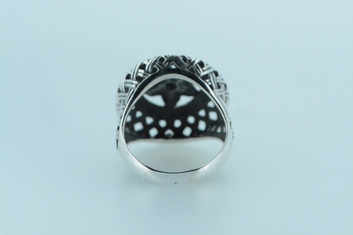 Flower Circle & Criss Cross Shield Ring