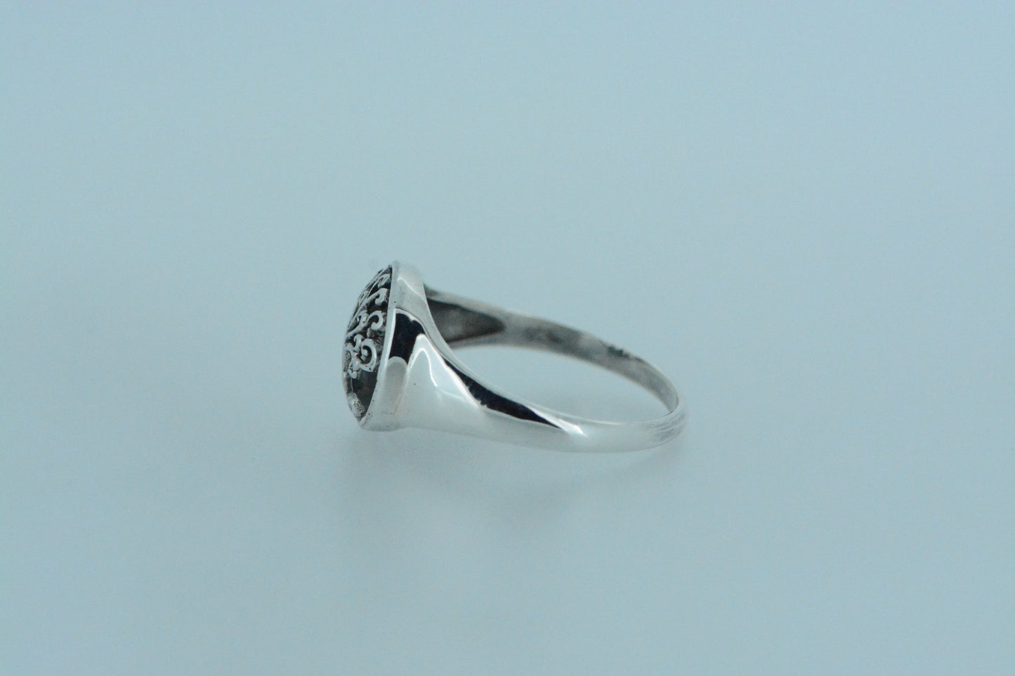 Tree With Swirly Branches Silver Ring