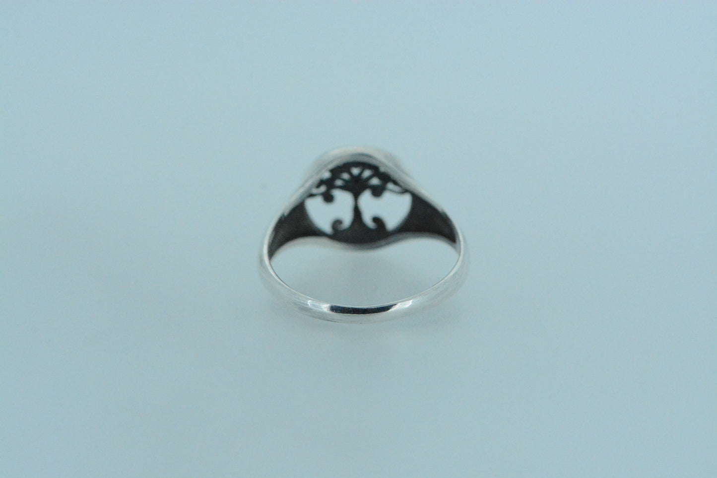 Tree With Swirly Branches Silver Ring
